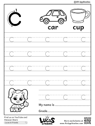 lowercase letter c tracing worksheets