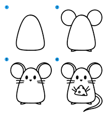Как нарисовать мышку поэтапно для детей » рисуем мышей легко и просто  карандашом и красками