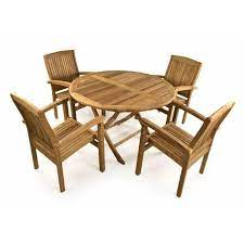 Stackable Chairs Garden Dining Set