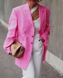 oversized pink blazer