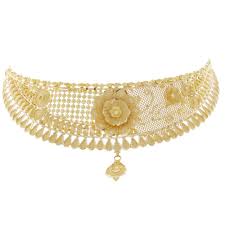 enchanting 22k gold choker necklace set