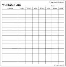 Free Printable Weekly Workout Chart Donatebooks Co