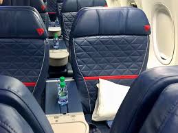This aircraft reflects an upgraded interior featuring main cabin. Delta First Class 737 800 738 Seattle Austin Officer Wayfinder