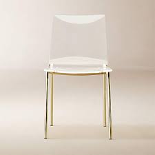 chiaro clear dining chair with gold