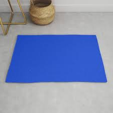 rough texture plain royal blue rug by