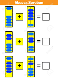 Video tutorials for teachers and parents teaching children to count, using marbles and the soroban to practice simple arithmetic. Abacus Soroban Kids Learn Numbers With Abacus Math Worksheet Stock Photo Picture And Royalty Free Image Image 112392186