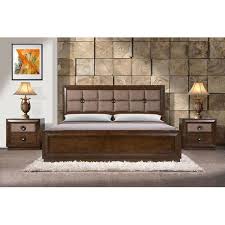 183 cm x 203 cm brown king size wooden