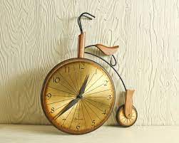 large vintage bicycle wall clock made