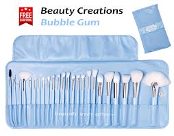 pastel blue makeup brush set