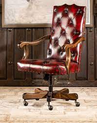 bowie crimson leather desk chair