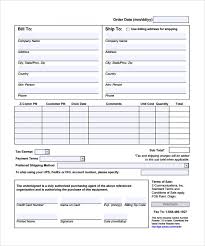 Professional Sales Order Form Templates Printable Excel Template
