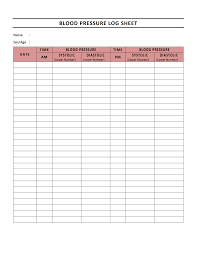 Blood Pressure Log Template Ms Word Templates