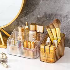 makeup organizer tray mirrored cosmetic