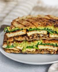 vegan panini with marinated tofu and