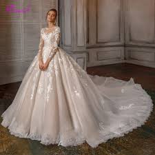 Get the best deals on wedding dresses princess ball gown and save up to 70% off at poshmark now! Mega Sale Romantic Scoop Neck Appliques Long Sleeve Ball Gown Wedding Dresses 2020 Luxury Beaded Royal Train Princess Bride Gown Plus Size November 2020