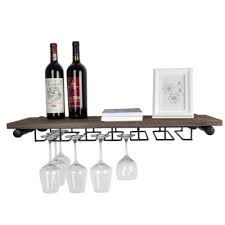 Wall Mounted Wine Glass Rack With