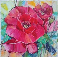 Poppies Fl Wallart Painting By