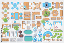 Icons Set Outdoor Furniture And Patio