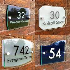 personalised modern house sign door