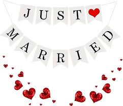 just married banner wedding decorations