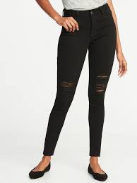 Mid Rise Raw Edge Rockstar Ankle Jeans For Women Black