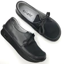 Alegria Dani Black Napa Casual Lace Up Shoe Sz 37