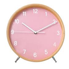 Table Clock Wooden Silent Battery Power