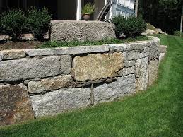 Reclaimed Granite Block Retaining Wall