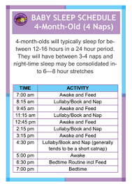 sleep schedule for 4 month old cool