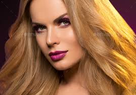 beautiful woman face makeup colorful
