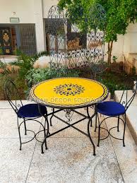 Yellow Mosaic Table And Chairs From