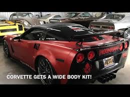 The corvette c6 featured new bodywork with exposed headlamps, revised suspension geometry, a larger wider carbon fiber front and fiberglass rear fenders. Corvette C6 Rear Wide Body Kit Install Video Youtube