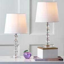 Safavieh Nola Stacked Crystal Ball Lamp In Clear And White Set Of 2