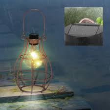 Solar Powered Hanging Copper Lantern