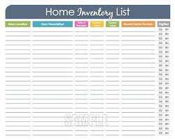 Home Inventory Organizing Printable Fillable Household Etsy