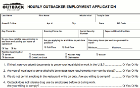 outback steakhouse application pdf