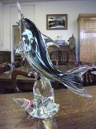 Large Murano Solid Glass Fish Dolphin