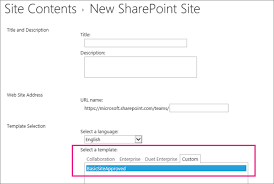 site templates in sharepoint server