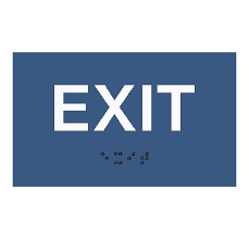 Tactile Exit Sign With Grade 2 Braille California Compliant