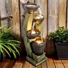 4 Crocks Outdoor Garden Fountain With