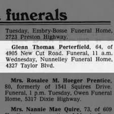 obituary for glenn thomas porterfield
