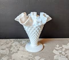 Fenton Hobnail Milk Glass Vase White