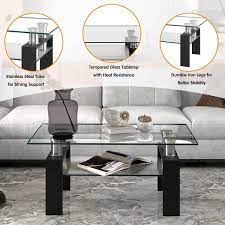 Rectangle Glass Coffee Table Hw66849bk