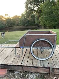 Large Wood Big Wheel Yard Garden Cart