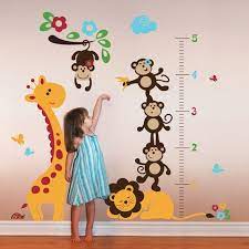 Safari Growth Chart Wall Decal Giraffe