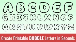 printable bubble letters free alphabet
