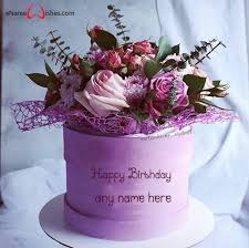 flower box bouquet birthday wishes cake