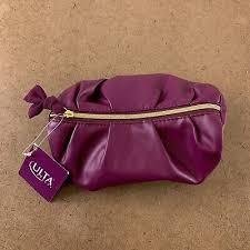 ulta purple faux leather small zipper