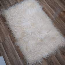 sheepskin rug white island curly hair