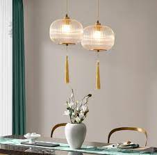 Ribbed Glass Bathroom Ceiling Lamp